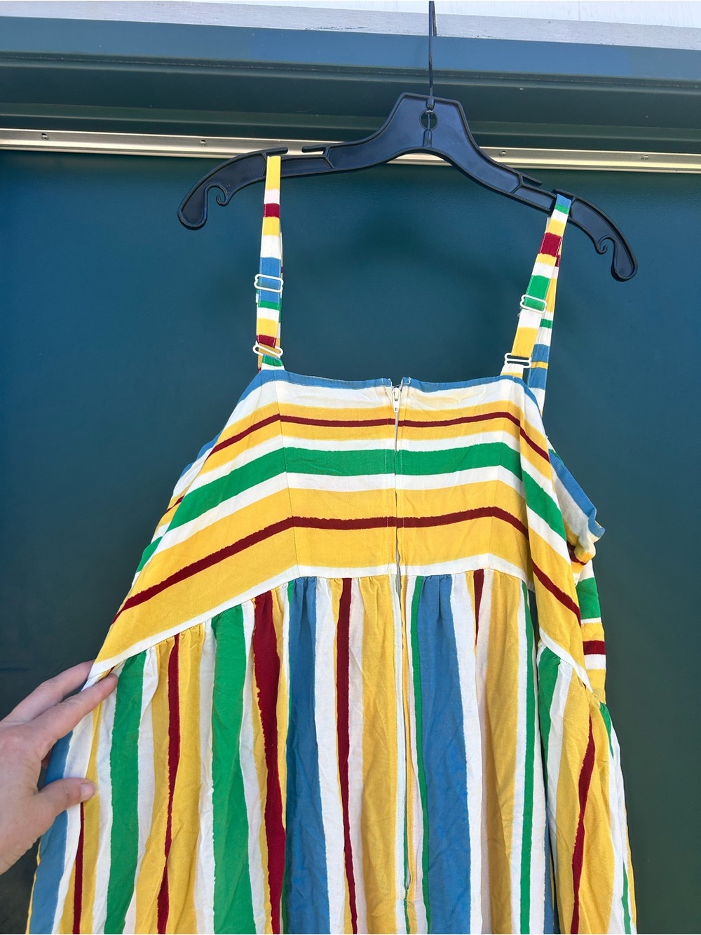 Hell Bunny Multicolor Striped Sundress in Blue, Green, Yellow & Red - Picture 8 of 13